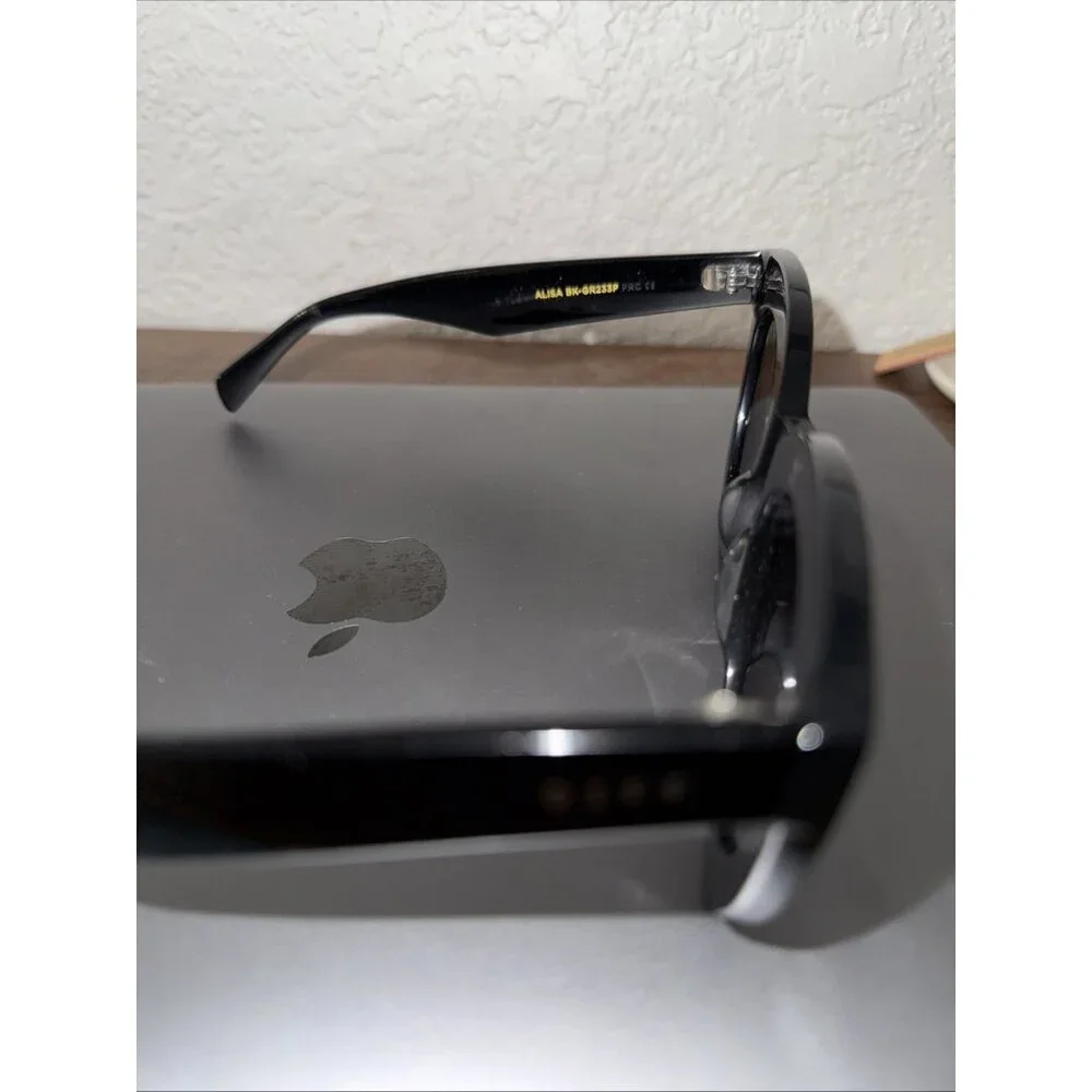 DIFF Alisa BK-GR233P Black Cat-Eye Sunglasses EX Trendy Round Lens Glasses